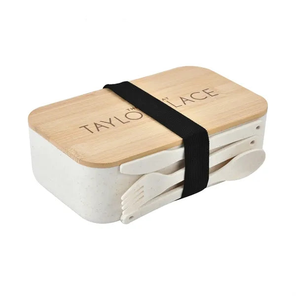 Wheat Straw Bento Lunch Box with Tableware Set
