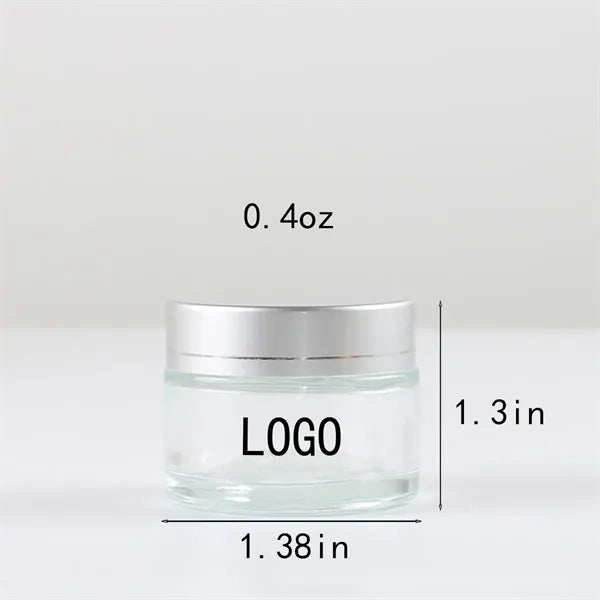 Empty Emulsion Cream With Silver Lid And Lined Jar