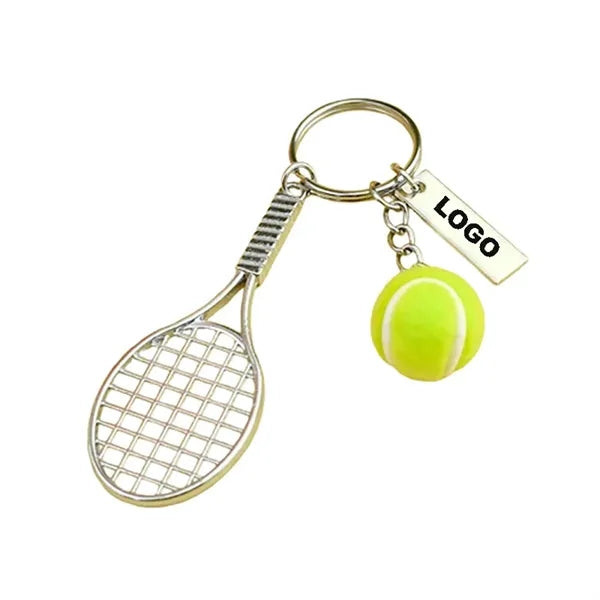Mini Tennis Racket Ball Keychains