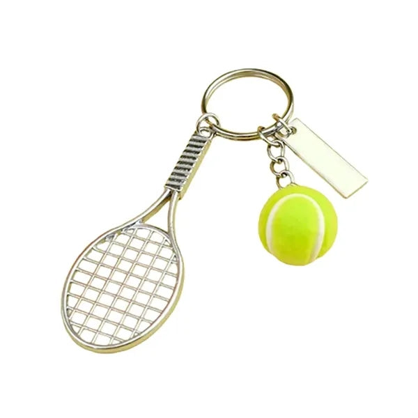 Mini Tennis Racket Ball Keychains