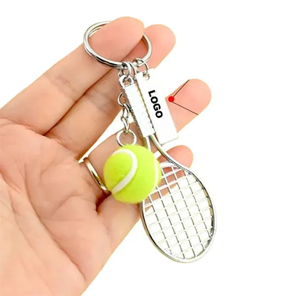 Mini Tennis Racket Ball Keychains