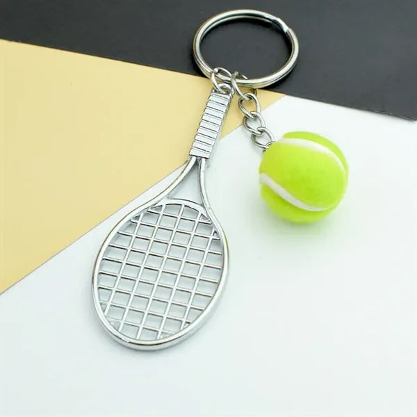 Mini Tennis Racket Ball Keychains