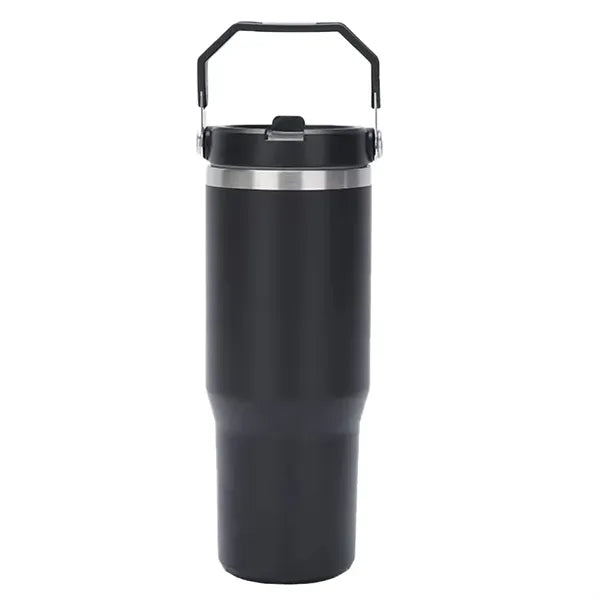 30oz Stainless Steel Tumbler with Handle and Straw