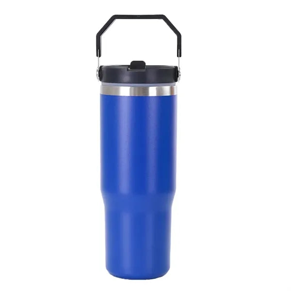 30oz Stainless Steel Tumbler with Handle and Straw