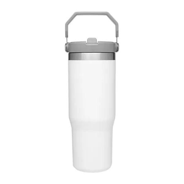 30oz Stainless Steel Tumbler with Handle and Straw