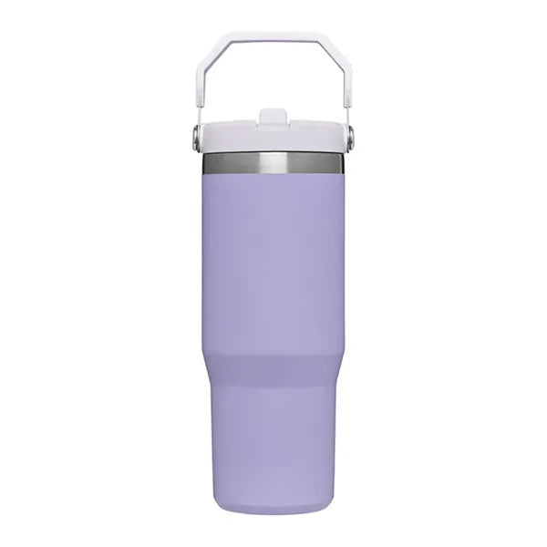 30oz Stainless Steel Tumbler with Handle and Straw