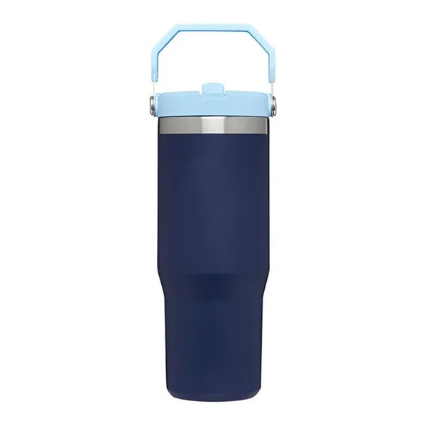 30oz Stainless Steel Tumbler with Handle and Straw