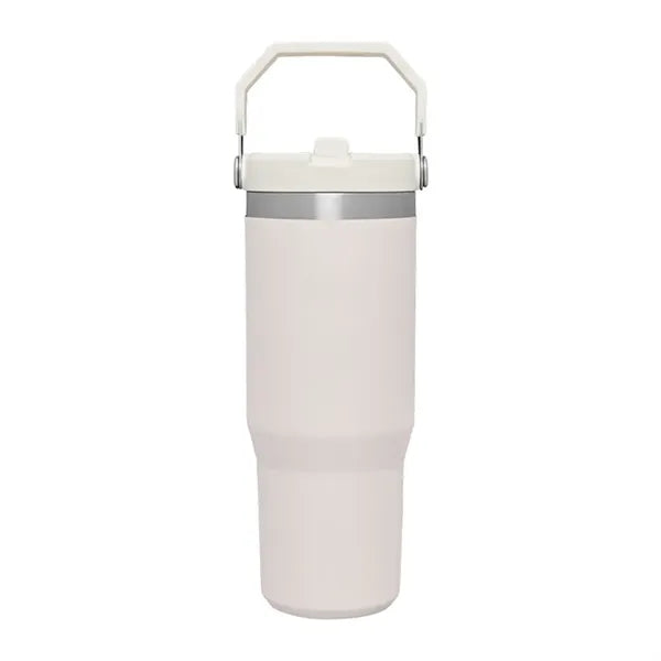 30oz Stainless Steel Tumbler with Handle and Straw