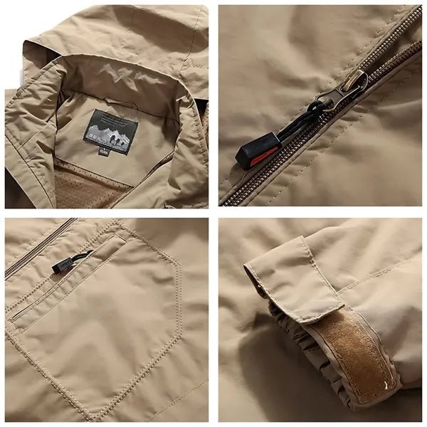 Men's Trench Jacket Windbreaker Hiking Travel Coat