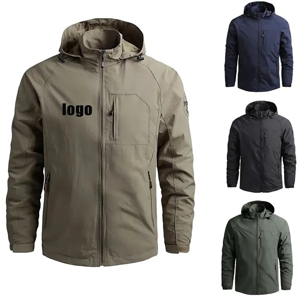 Men's Trench Jacket Windbreaker Hiking Travel Coat