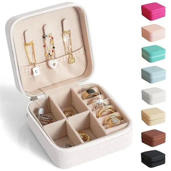 Portable Square Velour Mini Travel Jewelry Storage Box