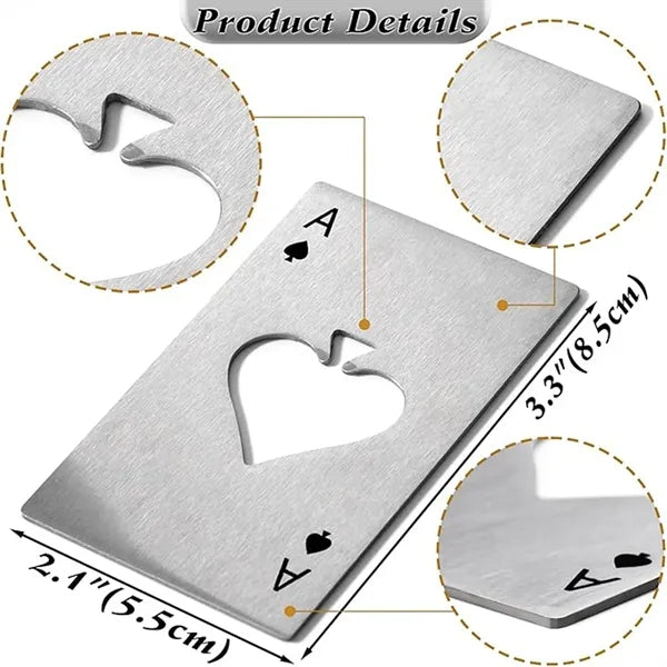 Ace Of Spades Stainless Steel Bottle Opener