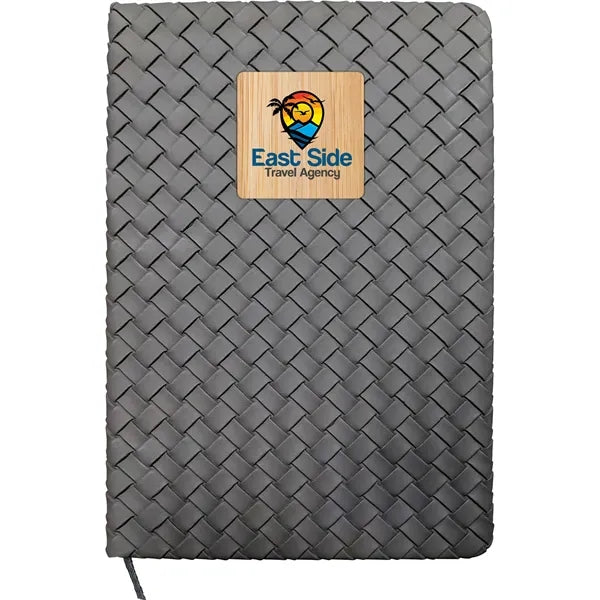 Woven Notebook with Bamboo Accent