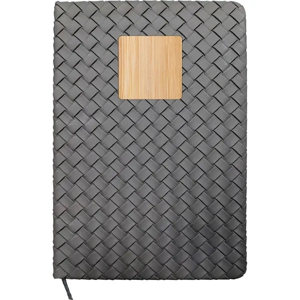 Woven Notebook with Bamboo Accent