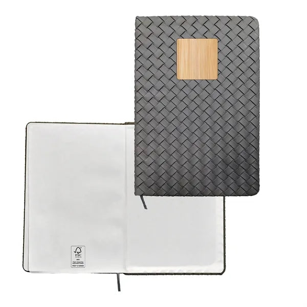 Woven Notebook with Bamboo Accent