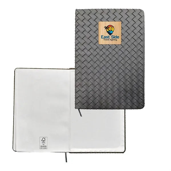 Woven Notebook with Bamboo Accent