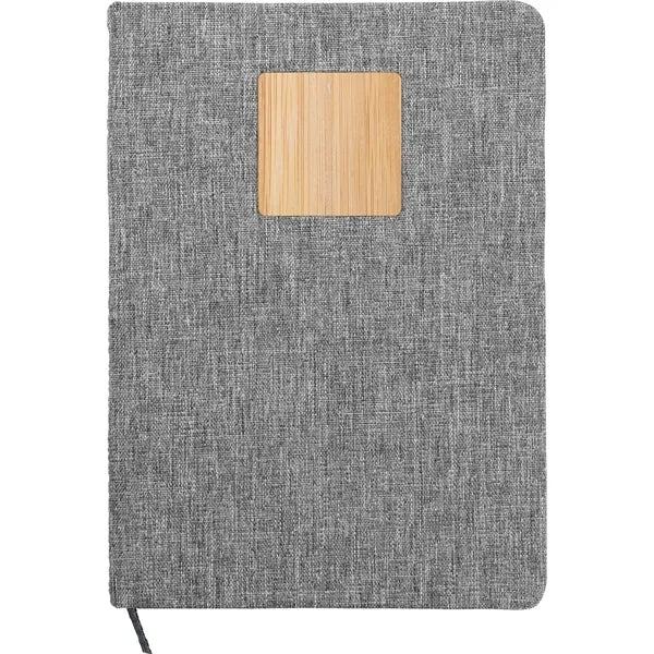 Heathered Recycled Notebook with Bamboo Accent
