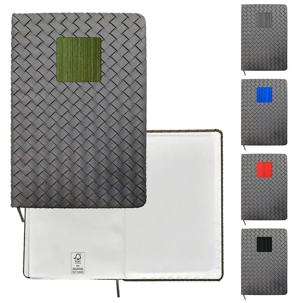 Woven Notebook with Metal Accent