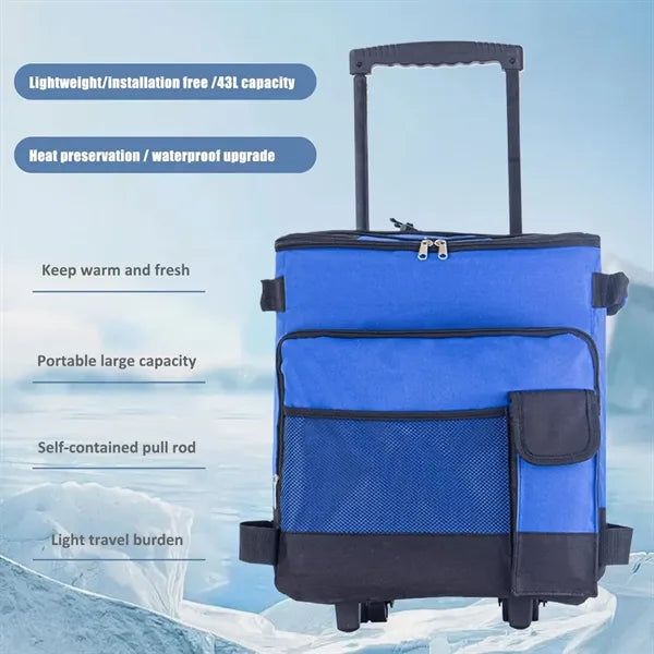 Portable Leakproof Insulated Soft Cooler Bag with Wheels