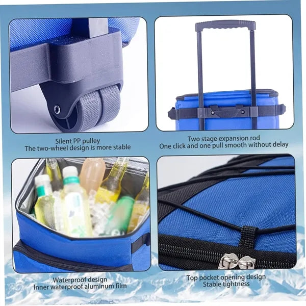 Portable Leakproof Insulated Soft Cooler Bag with Wheels