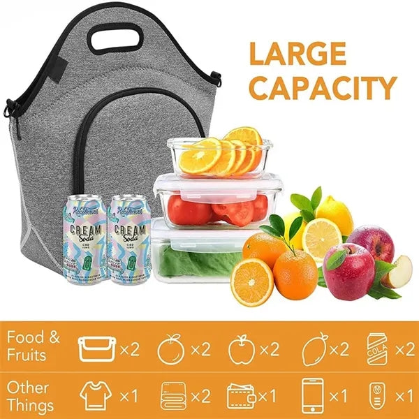 Prime Line Heathered Neoprene Lunch Cooler Tote Bag