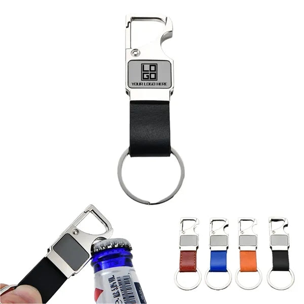 LED Leather Keychain Bottle Opener