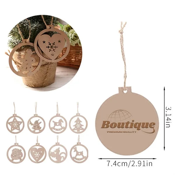 Wood Christmas New Home Ornament Round Doorway Decoration