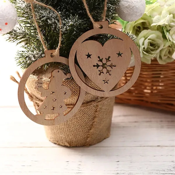 Wood Christmas New Home Ornament Round Doorway Decoration