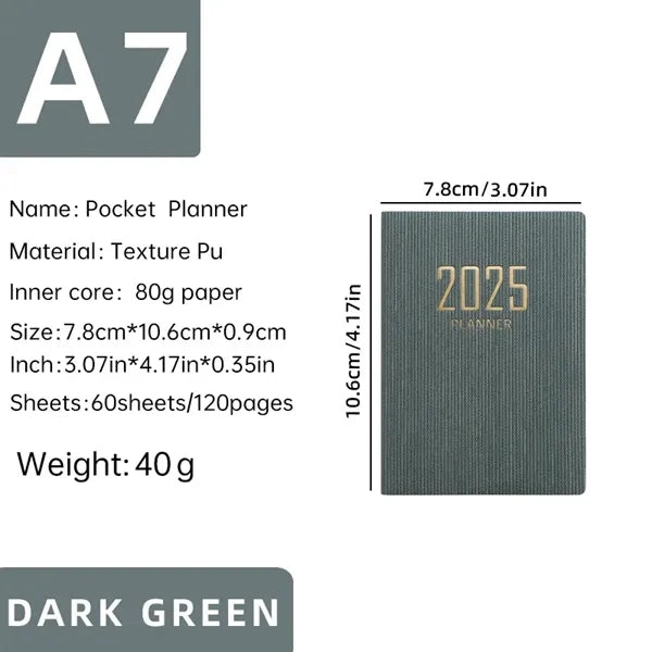 2025 A7 Pocket Diary Planner Notebook