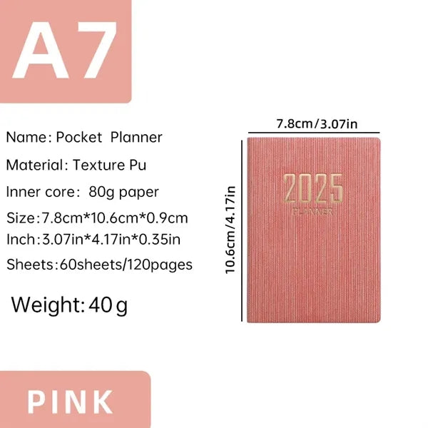 2025 A7 Pocket Diary Planner Notebook