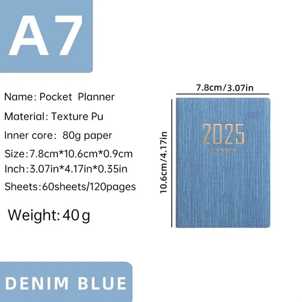 2025 A7 Pocket Diary Planner Notebook