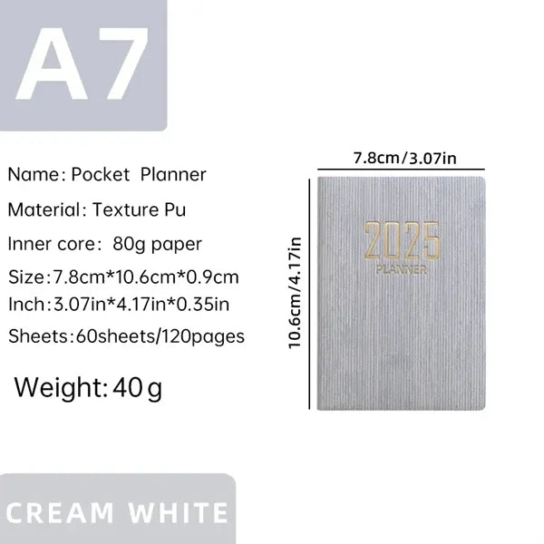 2025 A7 Pocket Diary Planner Notebook