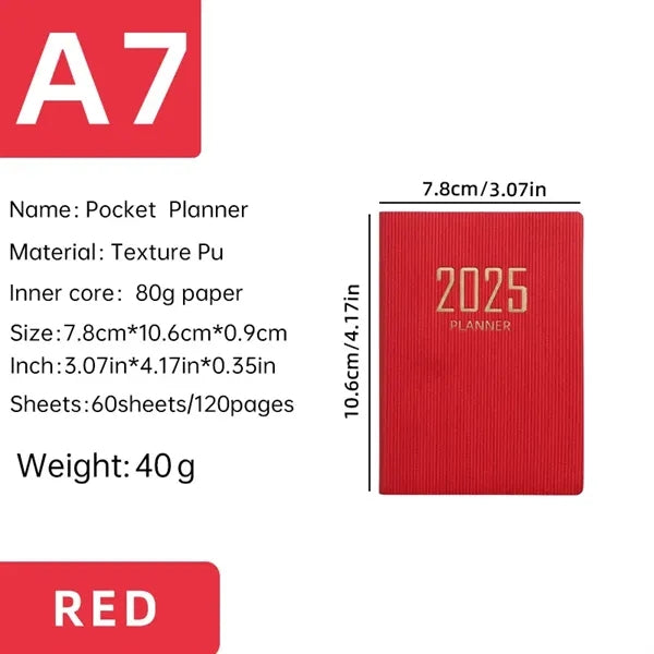 2025 A7 Pocket Diary Planner Notebook