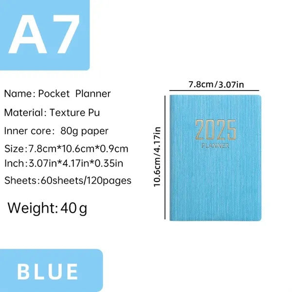 2025 A7 Pocket Diary Planner Notebook