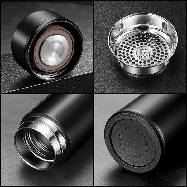 Stainless Steel Water Bottle with Temperature Display Cover