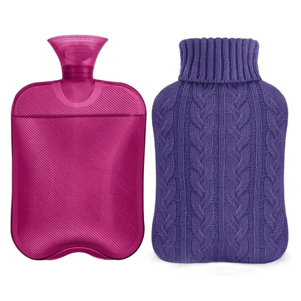 Hot Water Bottle with Knitted Cover