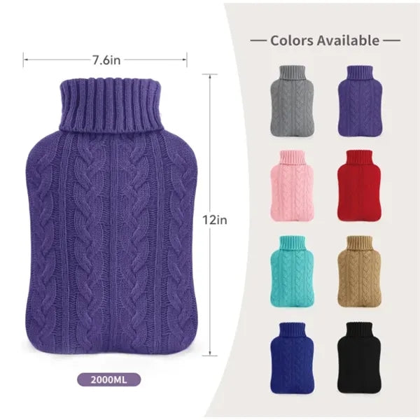 Hot Water Bottle with Knitted Cover