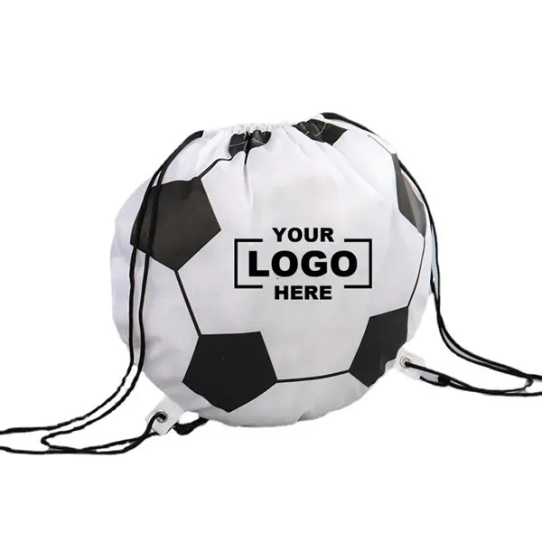 Soccer Shape Drawstring Backpacks