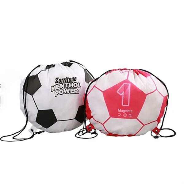 Soccer Shape Drawstring Backpacks