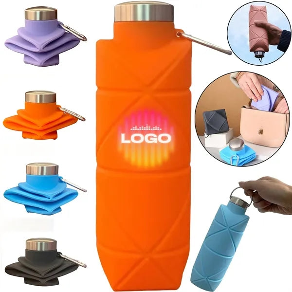 24oz Outdoor Foldable Silicone Sports Water Bottle