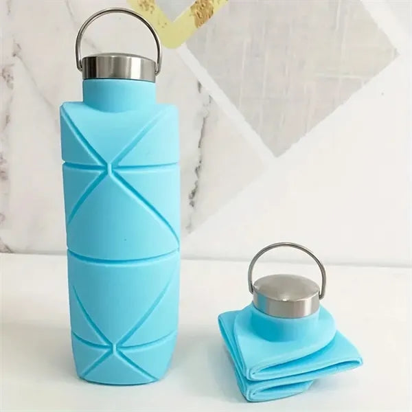 24oz Outdoor Foldable Silicone Sports Water Bottle