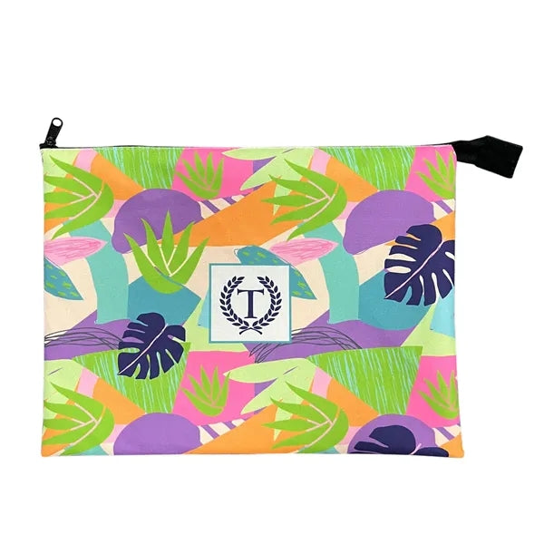 Full color Edge-to-Edge Zippered 5 oz. Cotton Large Pouch