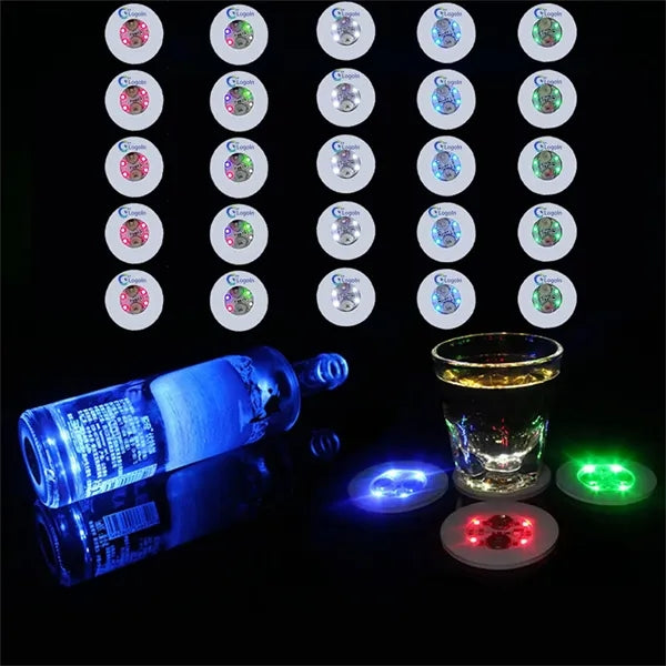 Flash LED Light Up Coaster for Drinks Liquor Bottle Sticker