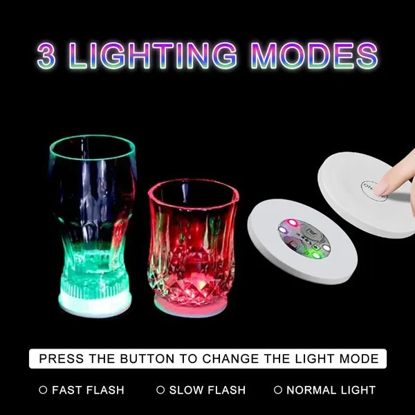 Flash LED Light Up Coaster for Drinks Liquor Bottle Sticker