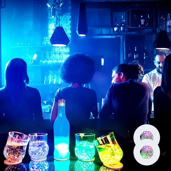 Flash LED Light Up Coaster for Drinks Liquor Bottle Sticker