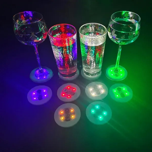 Flash LED Light Up Coaster for Drinks Liquor Bottle Sticker