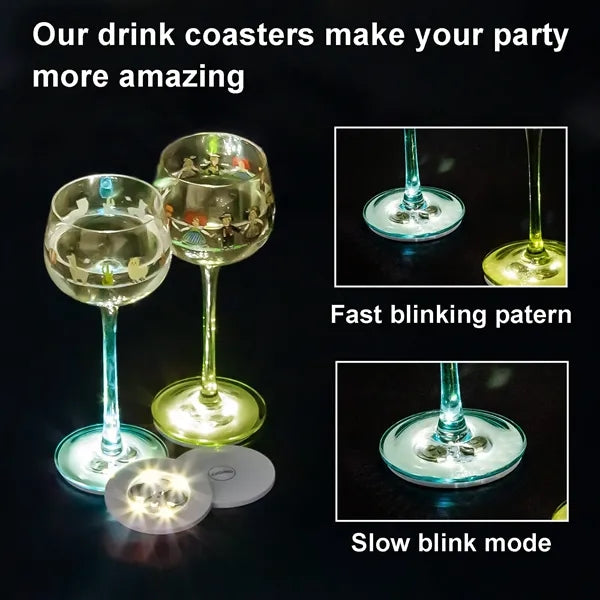 Flash LED Light Up Coaster for Drinks Liquor Bottle Sticker