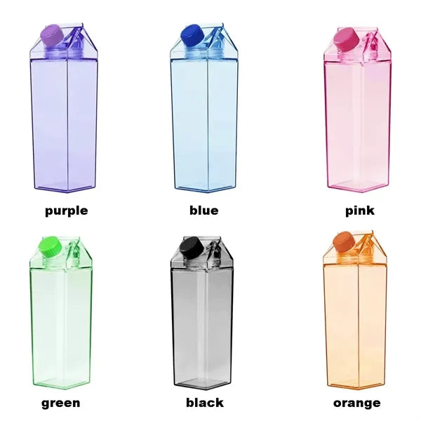 34oz Transparent Milk Carton Water Bottle