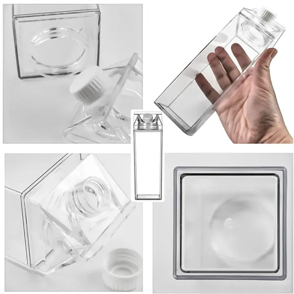 34oz Transparent Milk Carton Water Bottle