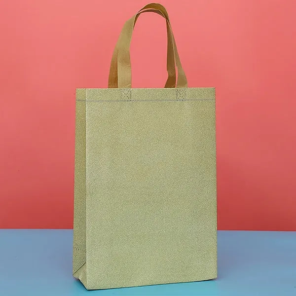 Large Silver Metallic Glitter Tote